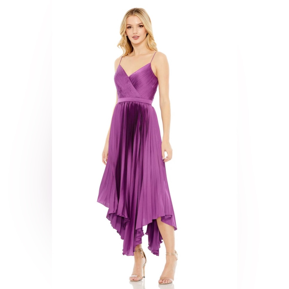 Mac Duggal Satin Midi Dress